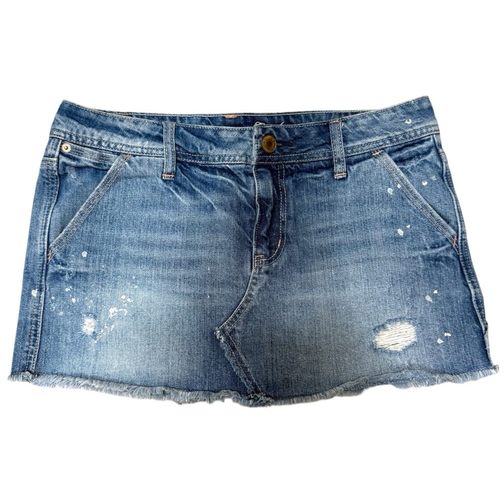 American Eagle Outfitters Blue Denim Low Rise Mini Skirt Size 6